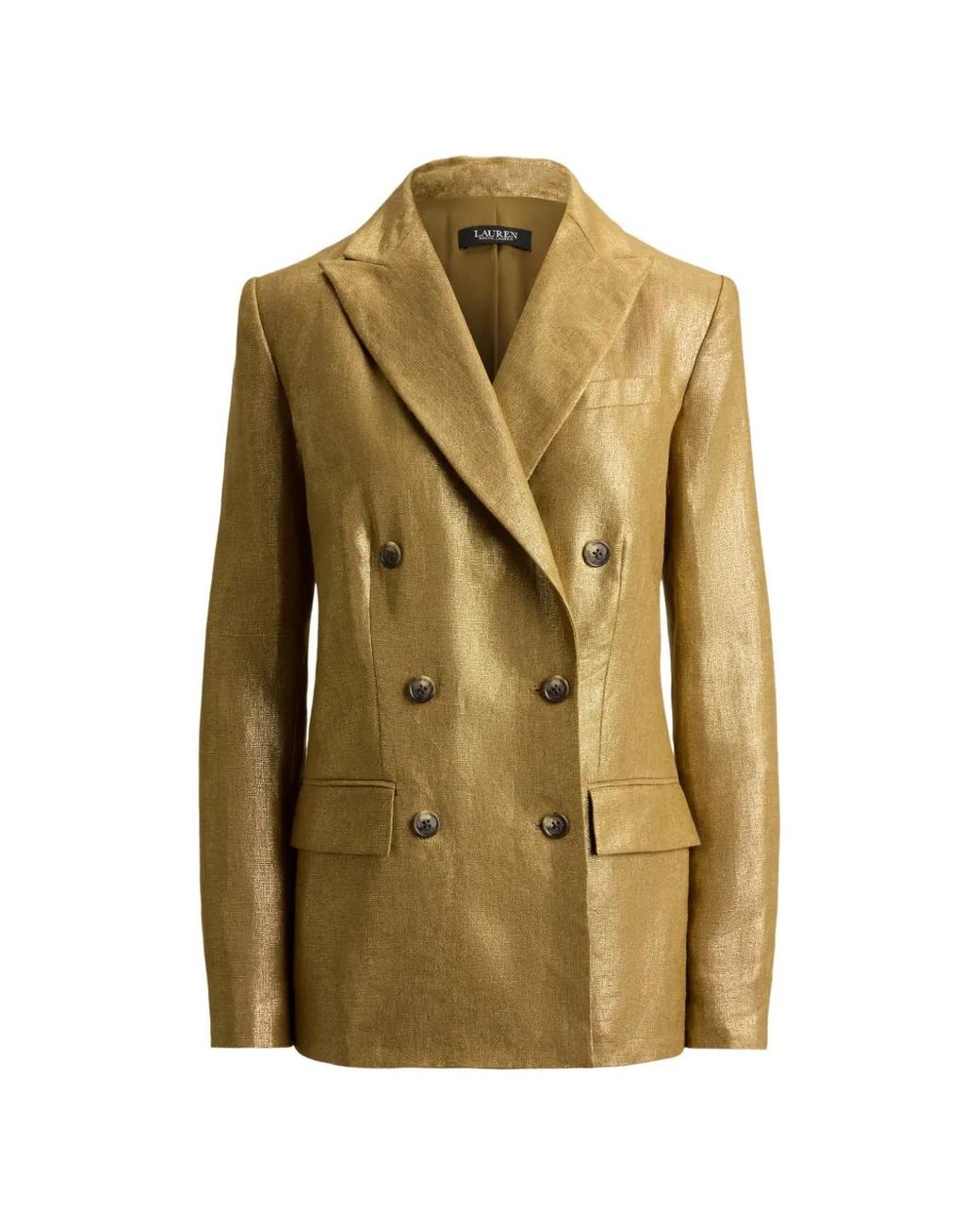 Ralph Lauren Metallic Foiled Double-Breasted Blazer