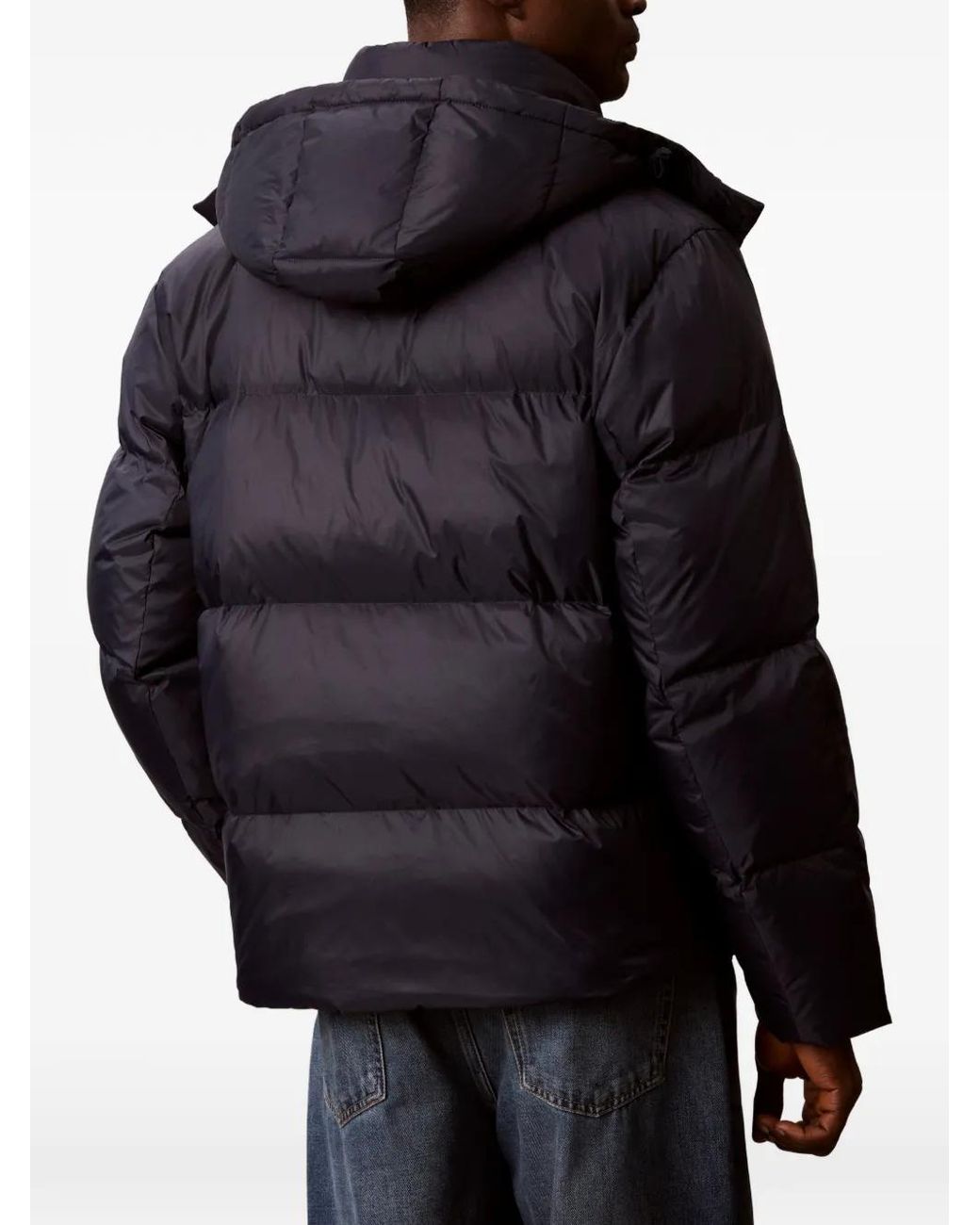 Calvin Klein Blue Hooded Padded Jacket for men