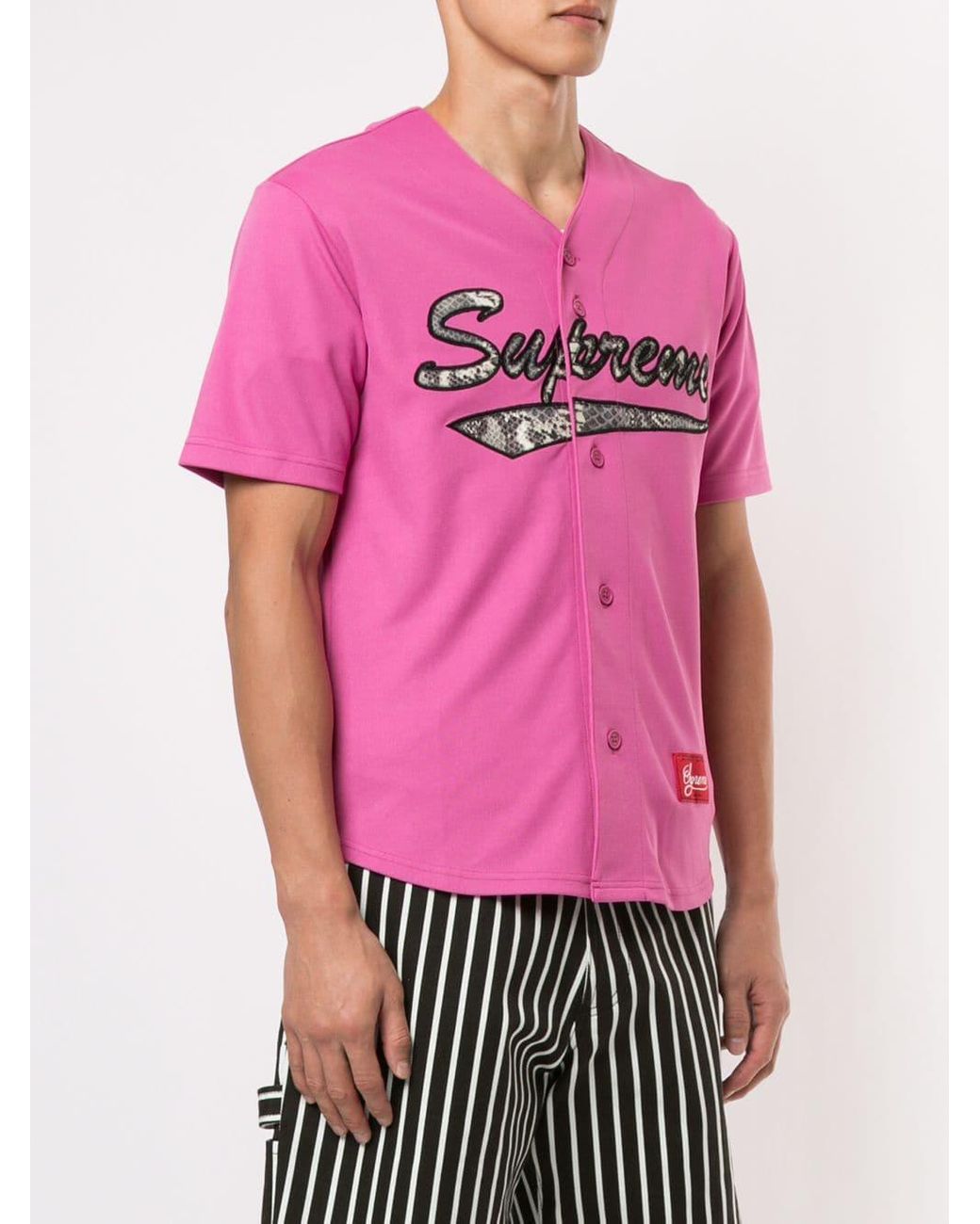 pink baseball jersey