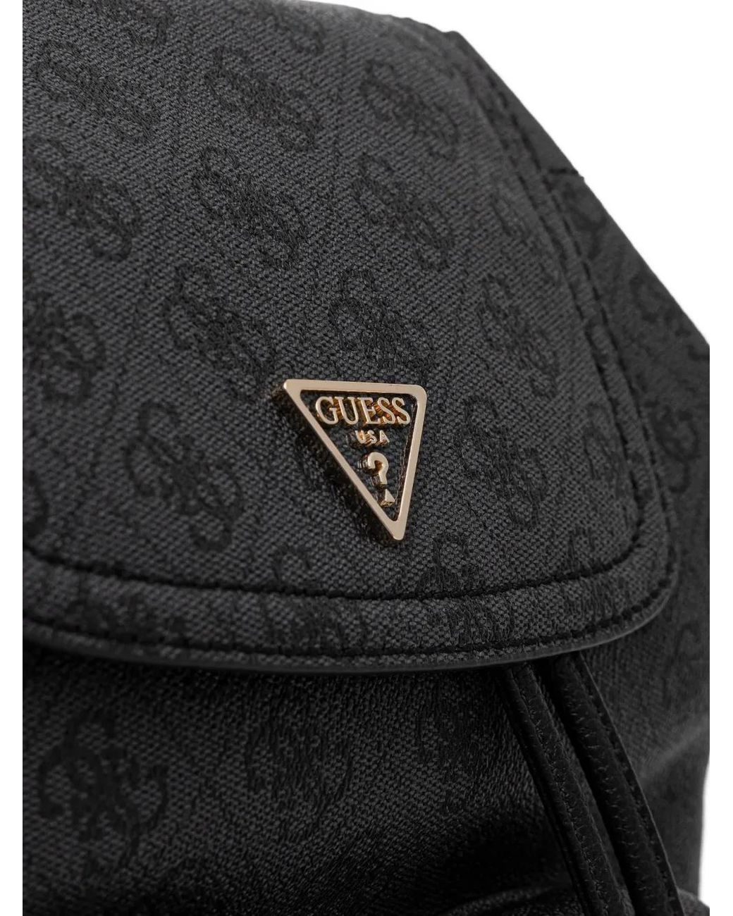 Guess Black Manhattan Monogram-Pattern Backpack