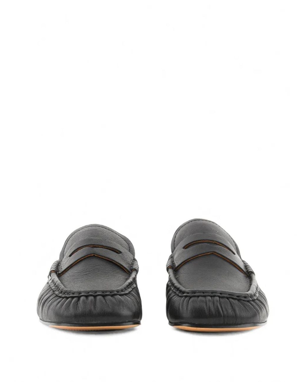 Toral Shoes Black Penny Leather Loafers