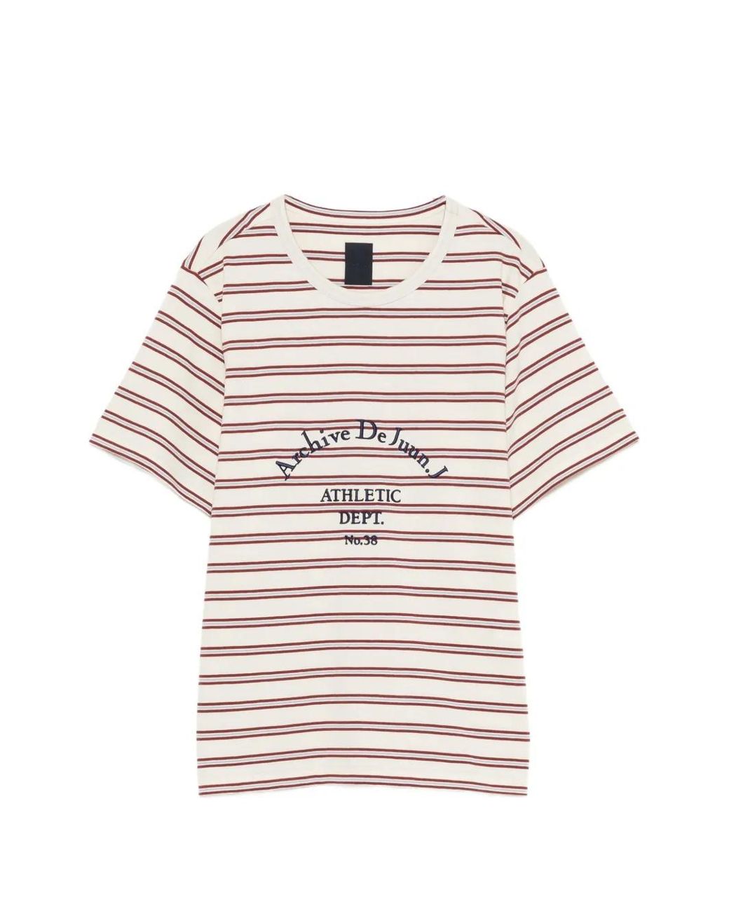 Juun.J Pink T-Shirt Rayé À Logo Imprimé