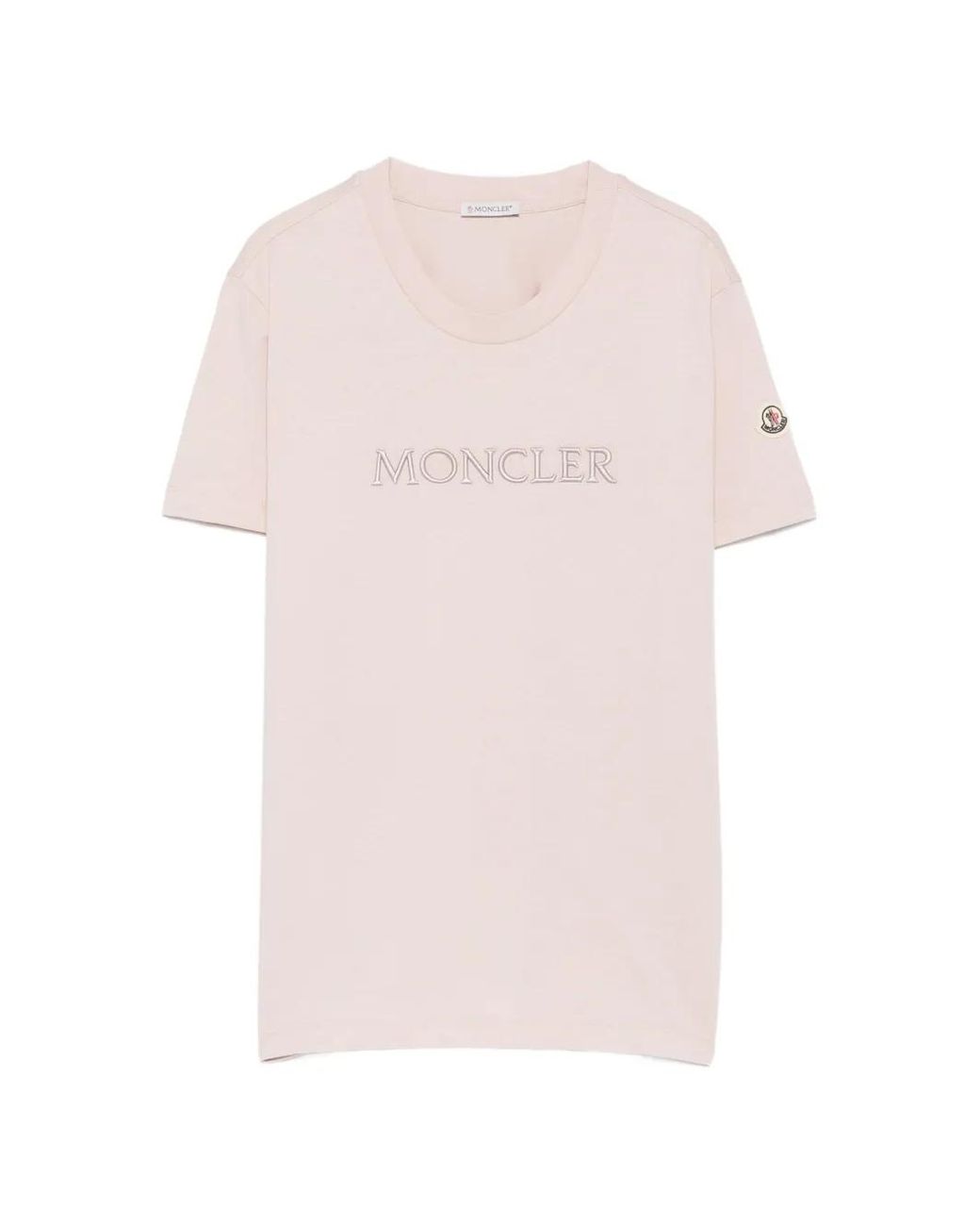 Moncler Pink Logo-Embroidered T-Shirt