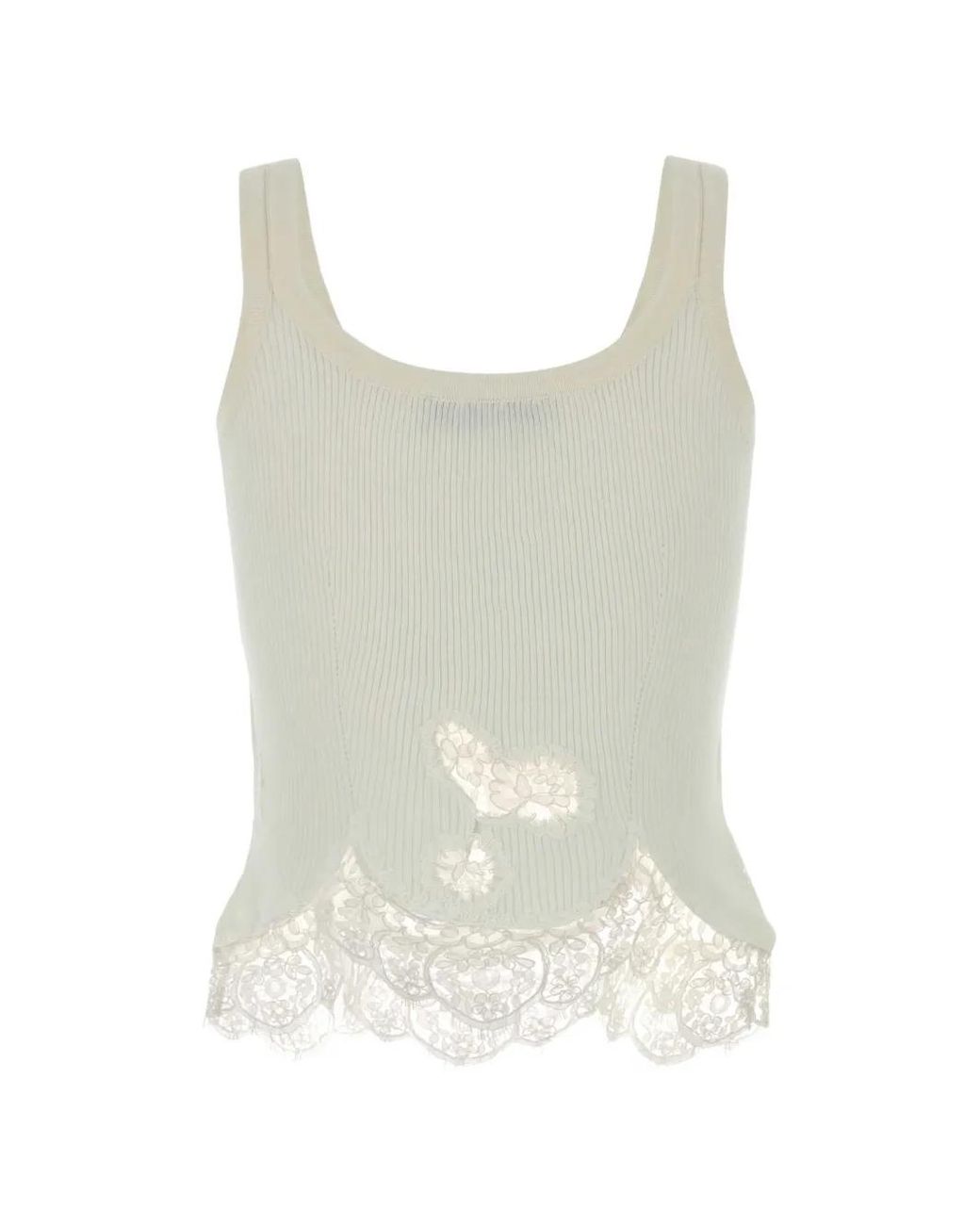 Ermanno Scervino White Lace Tank Top
