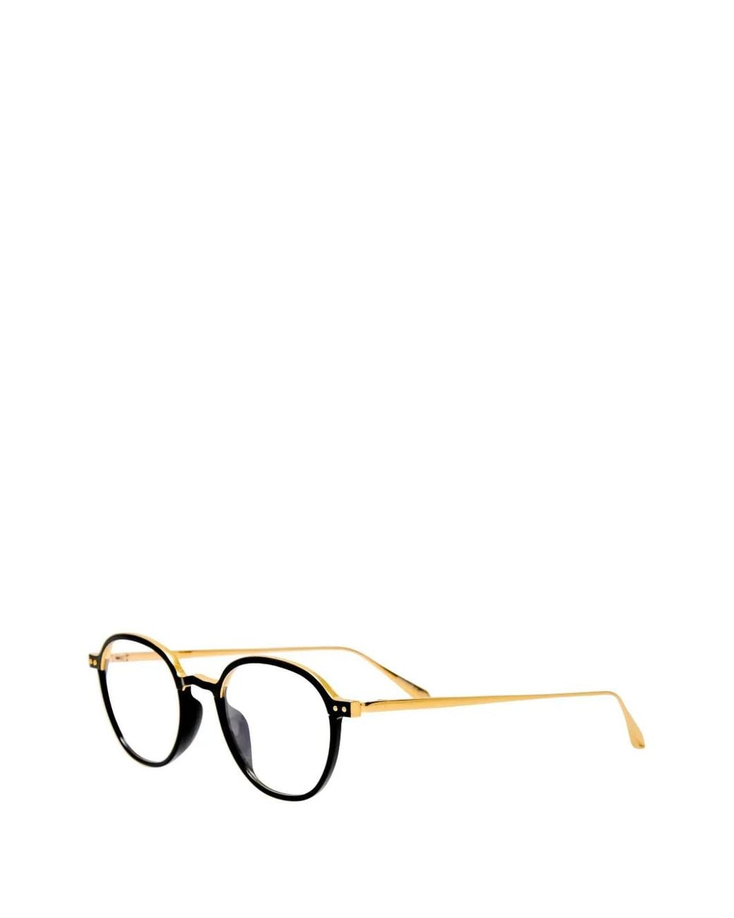 Linda Farrow Black Lunettes De Vue Devon Optical À Monture Ronde