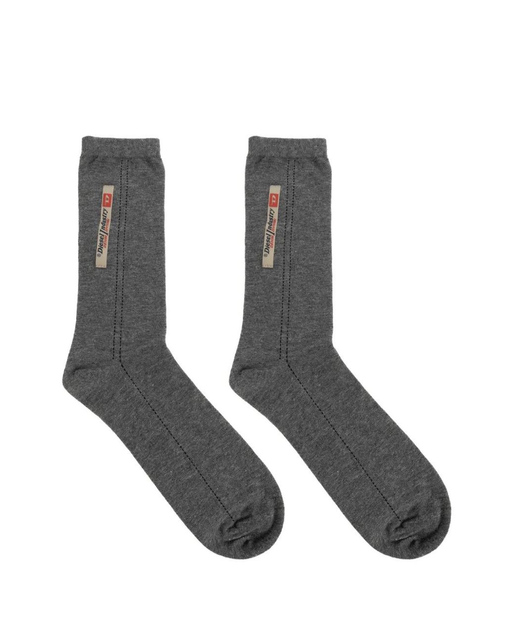 DIESEL White Cotton Socks With Logo Label for men