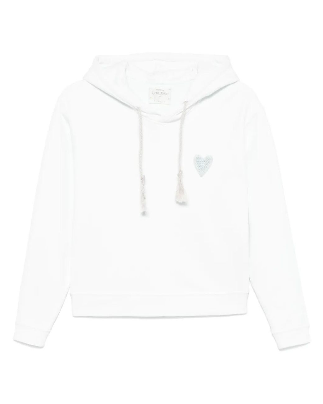 Forte_forte White Logo-Patch Hoodie