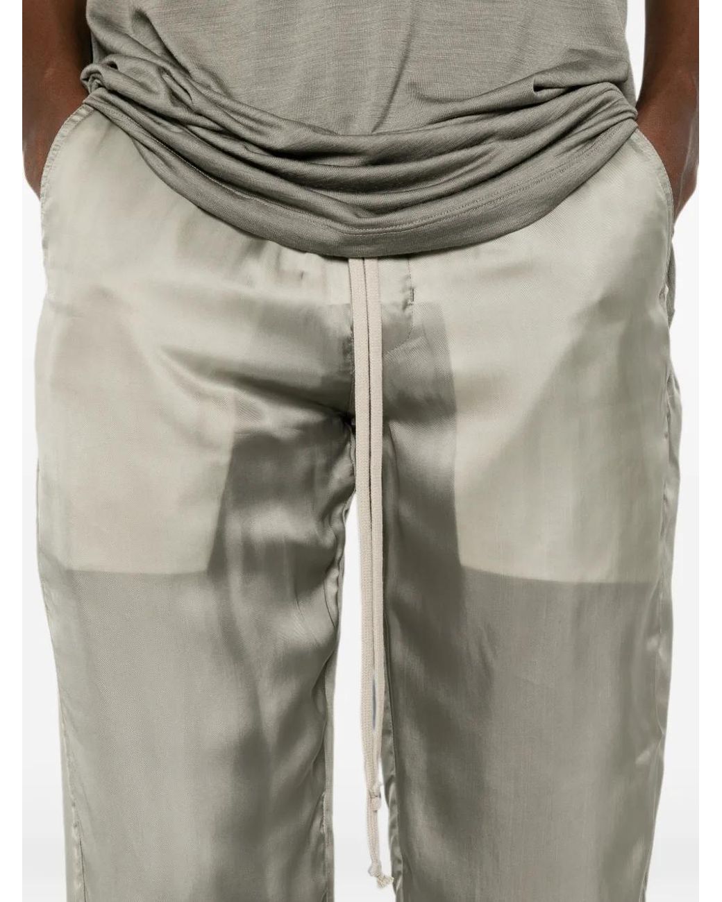 Rick Owens White Tower Dietrich Drawstring Pants for men
