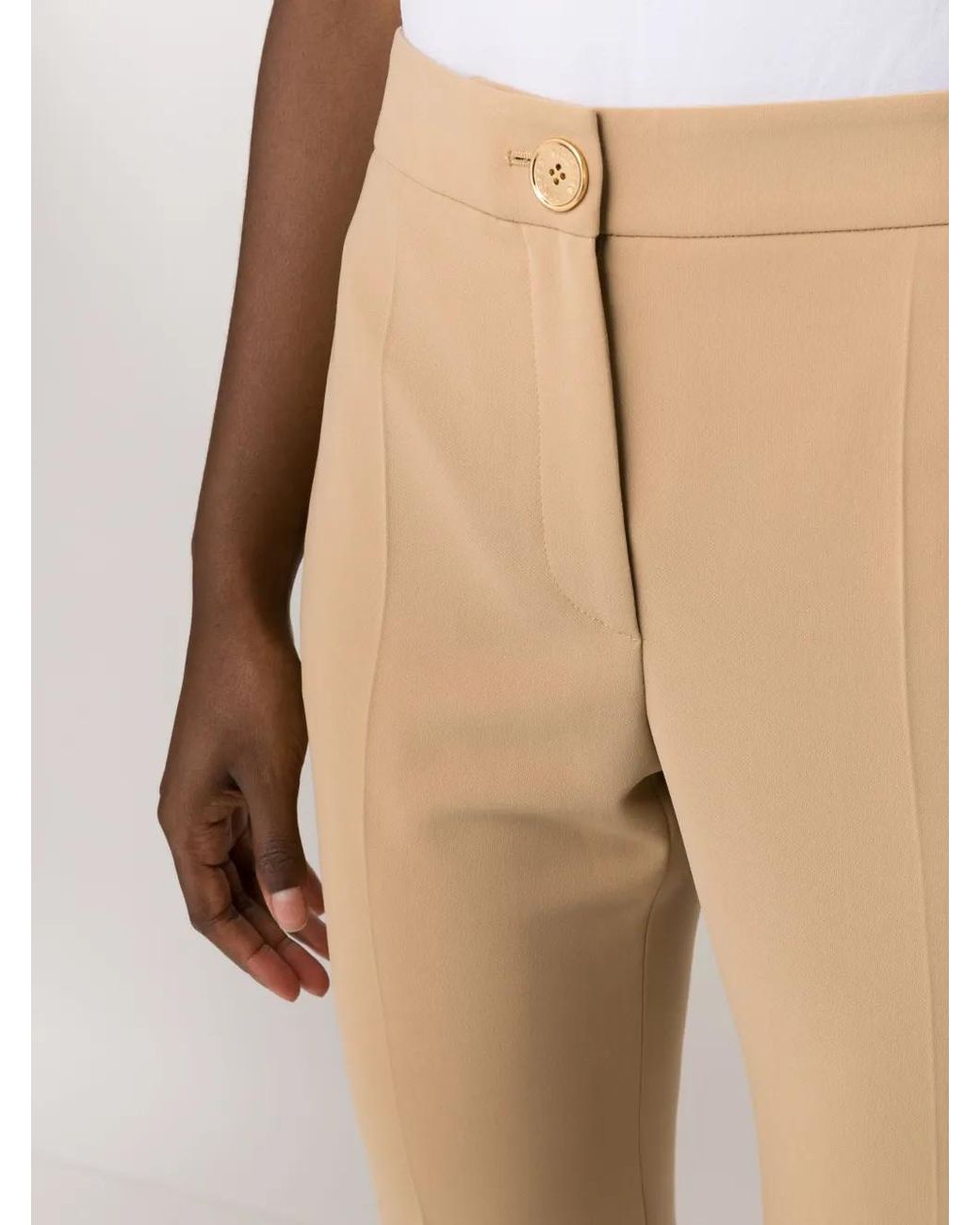 Moschino Natural High-Waist Wide-Leg Trousers