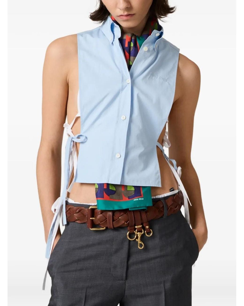Miu Miu Blue Poplin Shirt