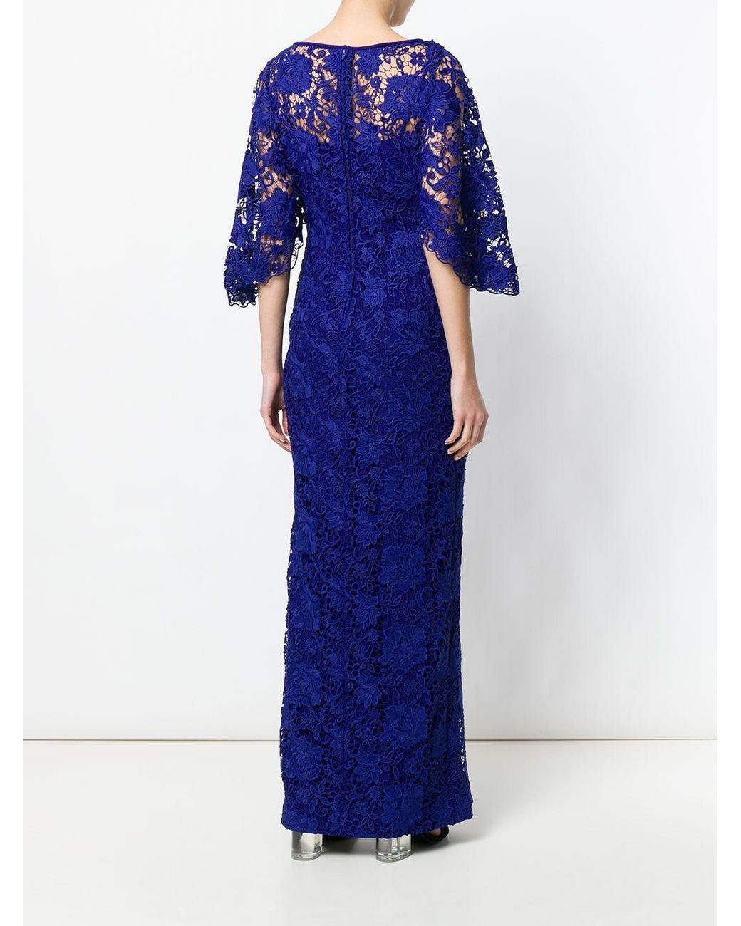 Vestido de fiesta de encaje Lauren by Ralph Lauren de color Azul | Lyst