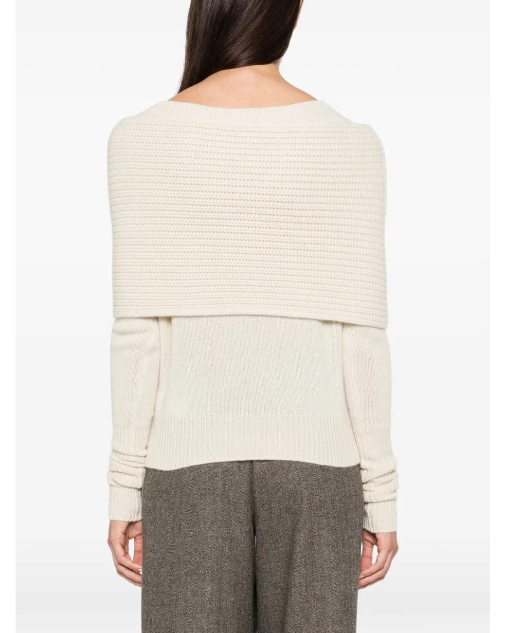 Ermanno Scervino Natural Bow-Detail Cashmere Sweater