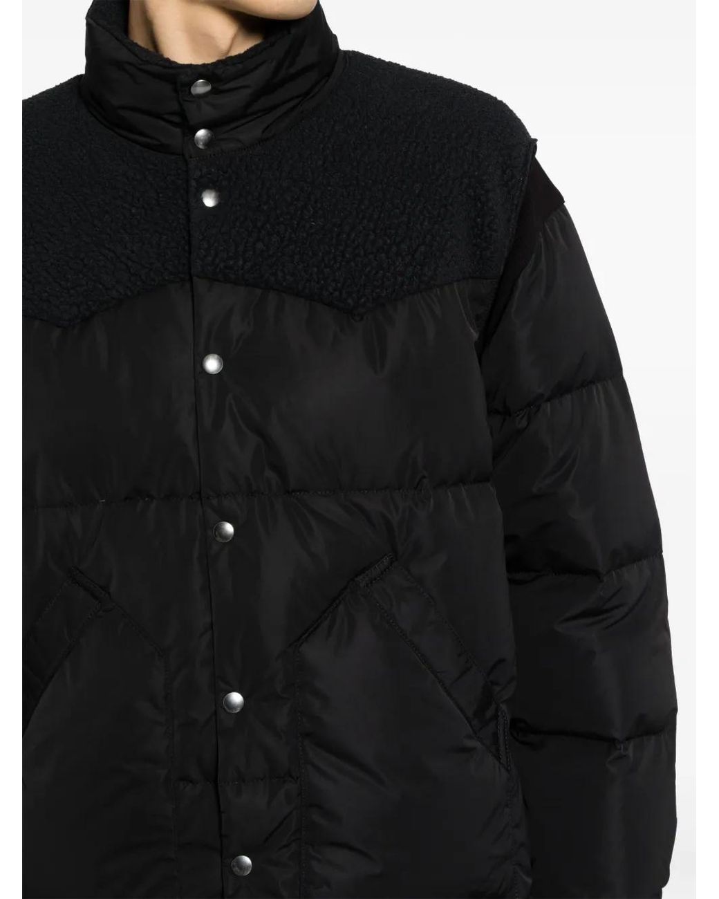 Undercover Black High-Neck Puffer Jacket for men