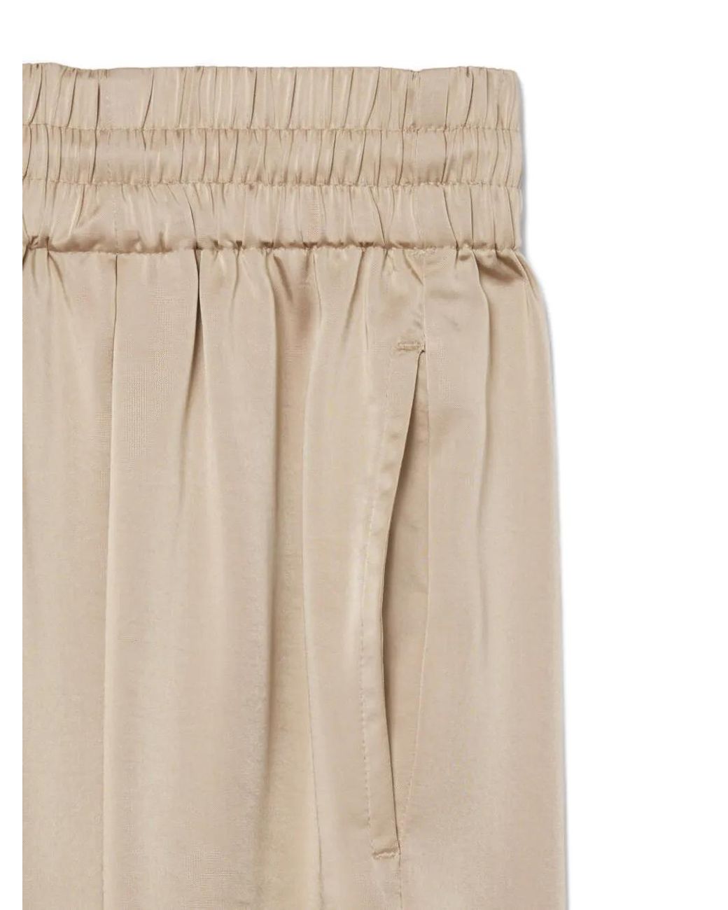 Lacoste Natural Elasticated Pleated Palazzo Pants