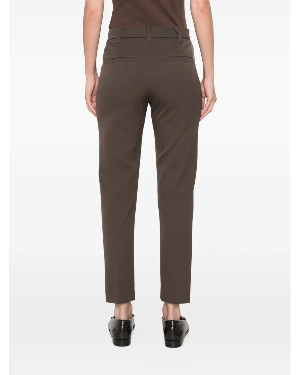 Brunello Cucinelli Gray Pantalon À Taille Ceinturée