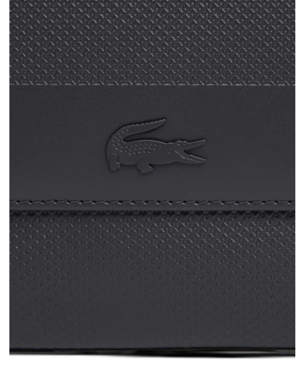 Lacoste Black Chantaco Logo-Embossed Messenger Bag for men