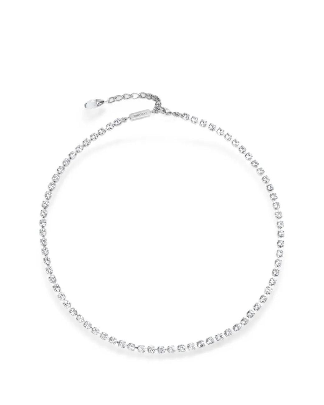 Jimmy Choo White Saeda Crystal-Embellished Necklace