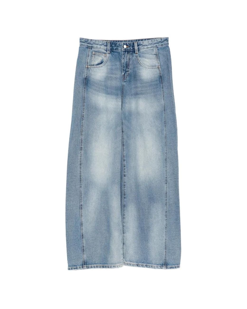 JNBY Blue Cotton Wide-Leg Jeans