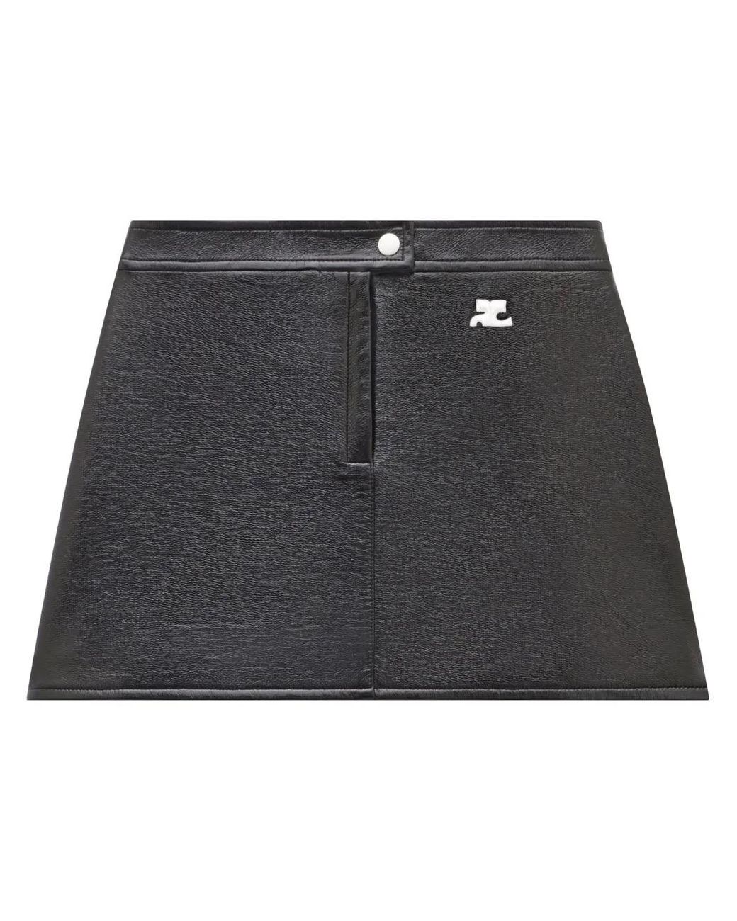 Courreges Black A-Line Mini Skirt