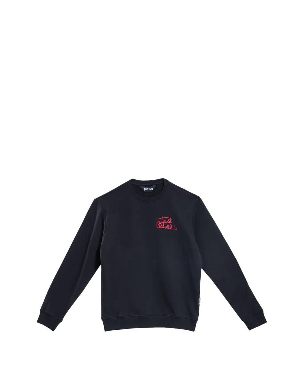 Just Cavalli Blue Logo-Embroidered Sweatshirt for men