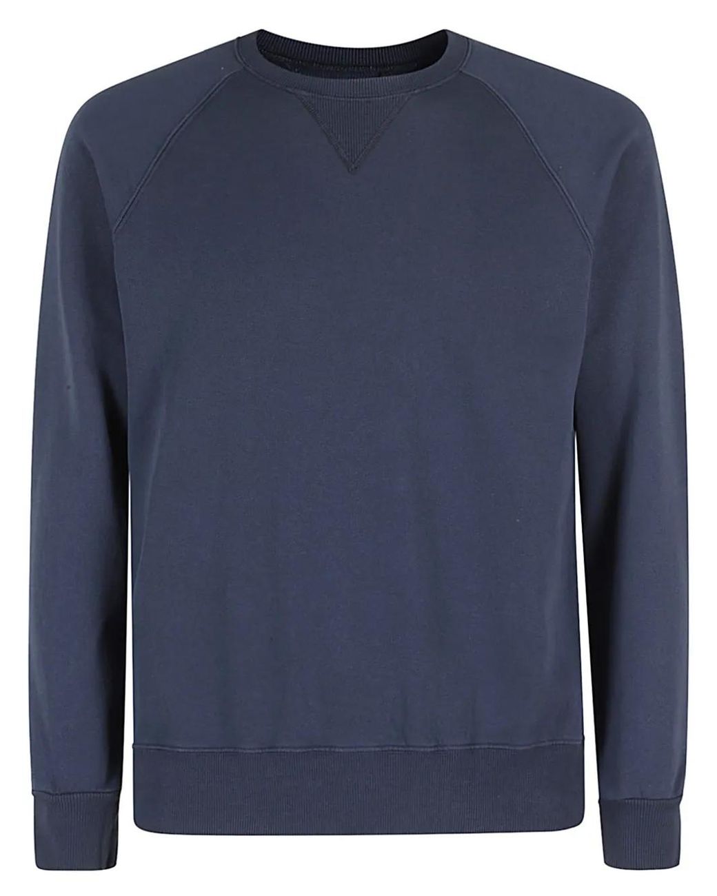 Fortela Blue Crew-Neck Long-Sleeve Embroidered Sweatshirt for men