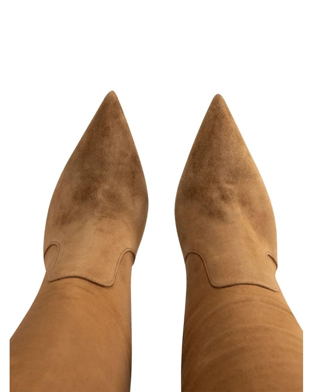 Gianvito Rossi Brown 85Mm Hansen Cuissard Suede Pointed-Toe Knee-High Boots