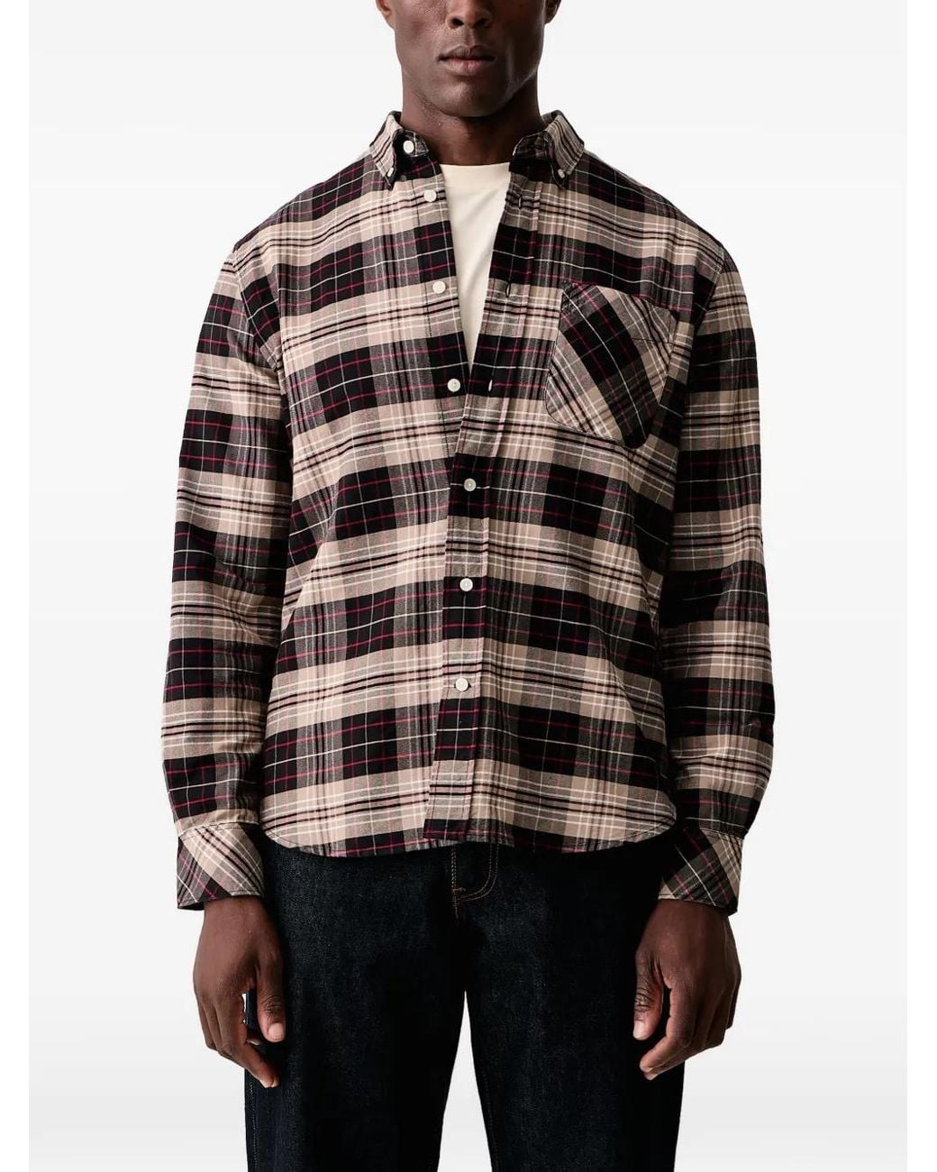 Barbour Black Annan Authentic-Fit Long-Sleeved Shirt for men