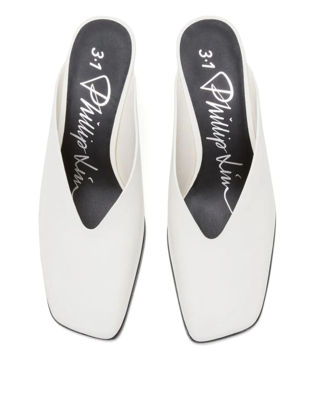3.1 Phillip Lim White 68Mm Square-Toe Mules
