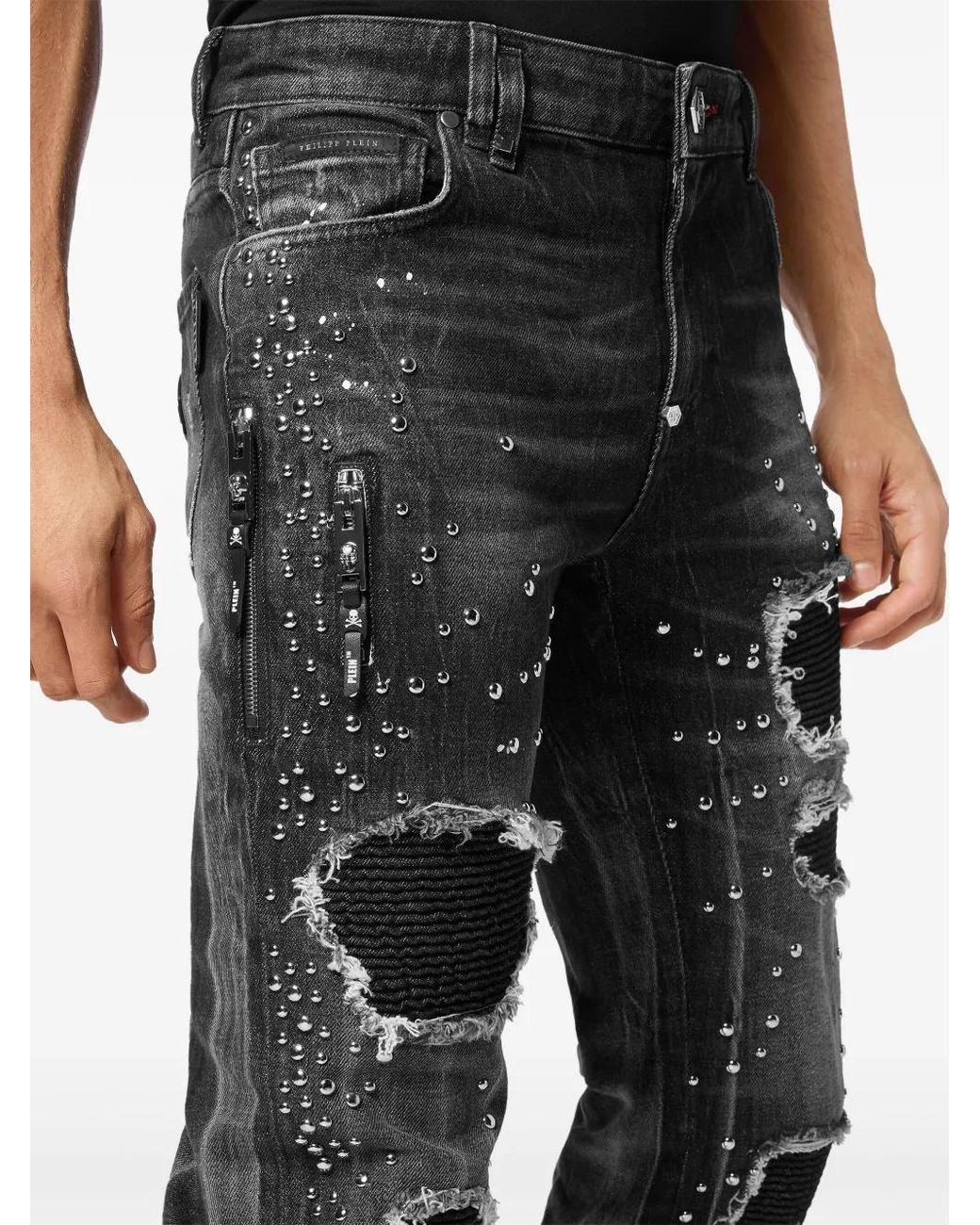 Philipp Plein Gray Rock Star Jeans for men