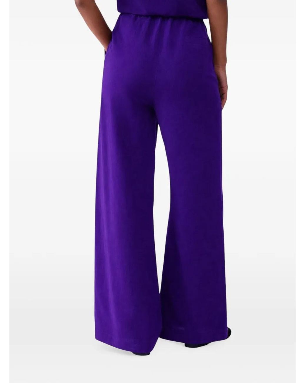 Liu Jo Purple Linen-Blend Trousers