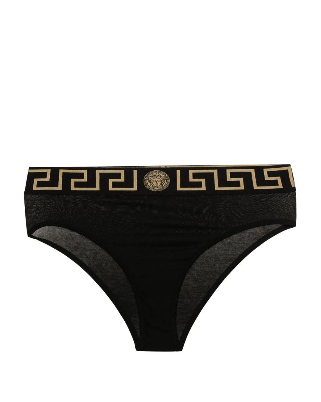 Versace Black High-Waisted Stretch Cotton Briefs