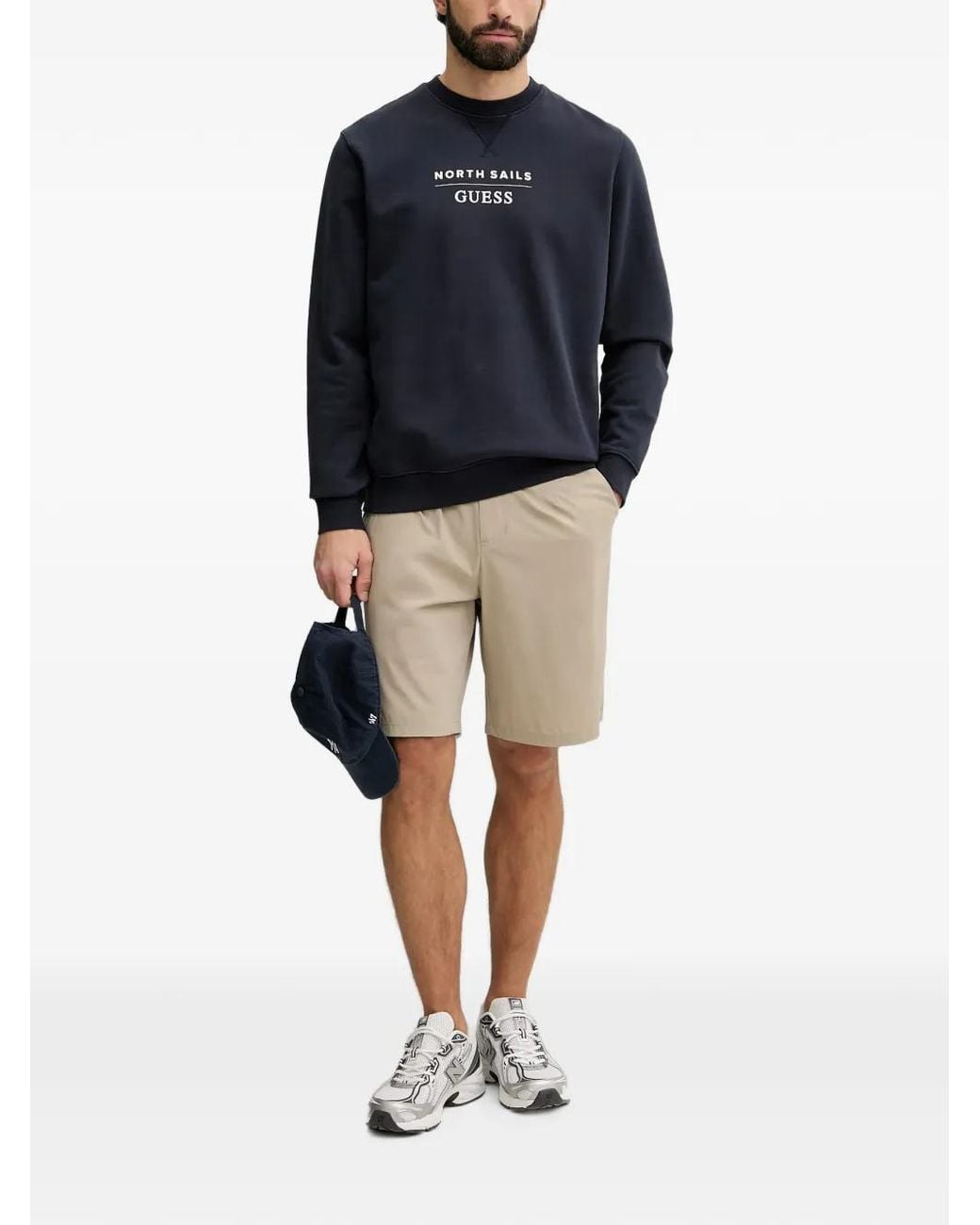 Guess Black Logo-Print Sweatshirt for men
