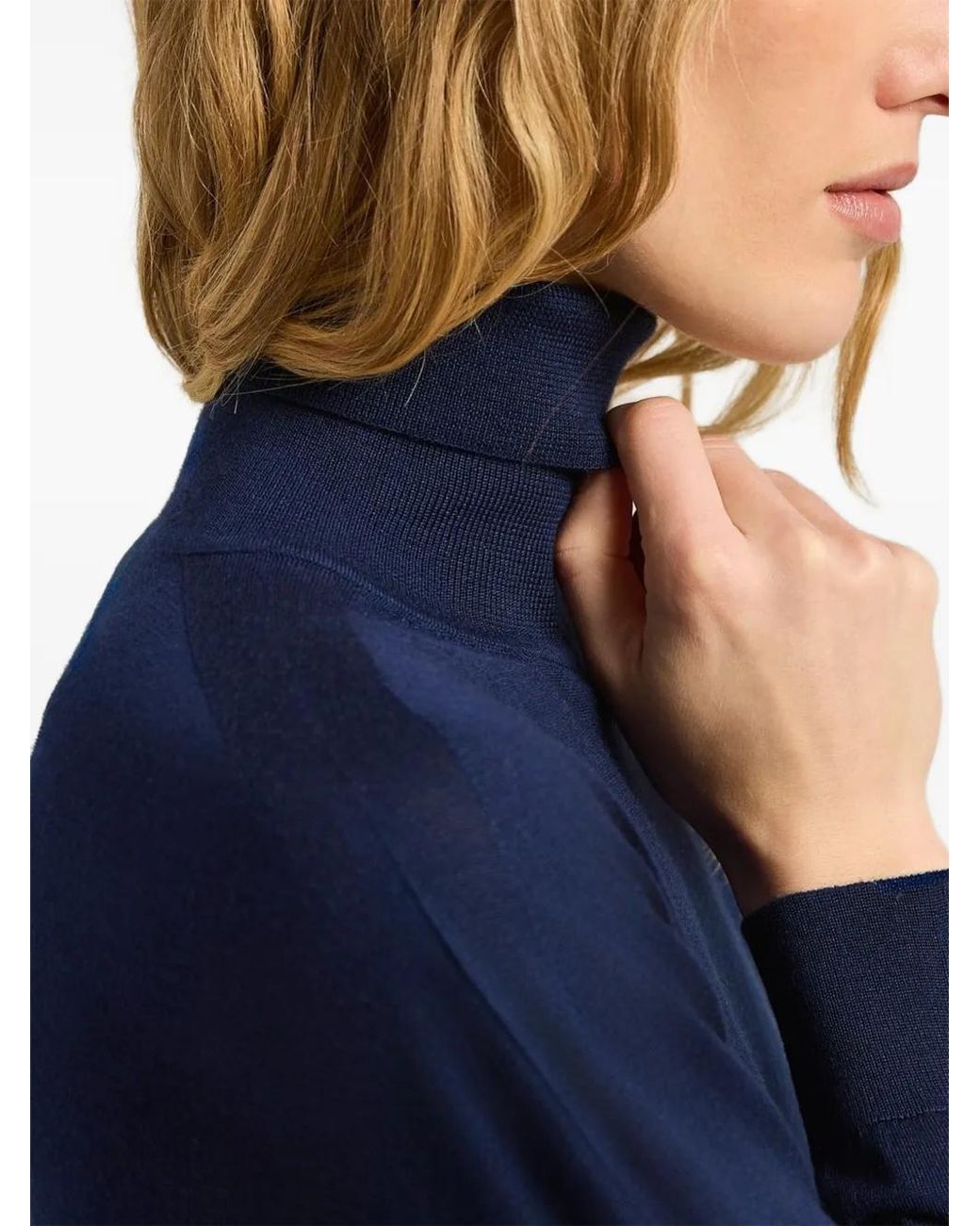Pull À Col Roulé Kiton en coloris Blue