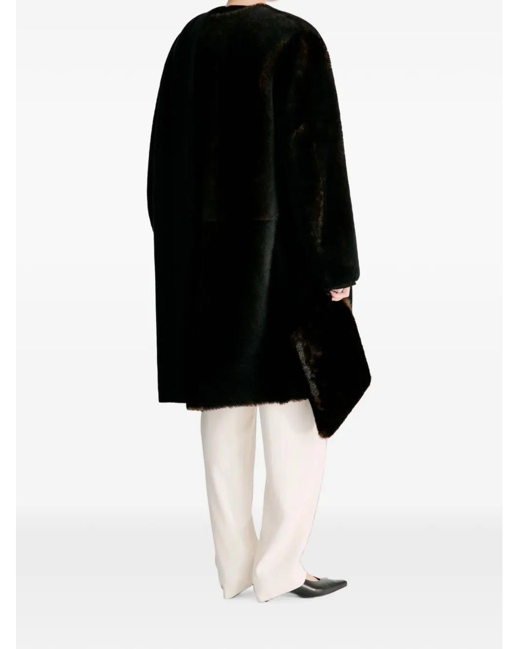 Loulou de Saison Black Elba Shearling Coat