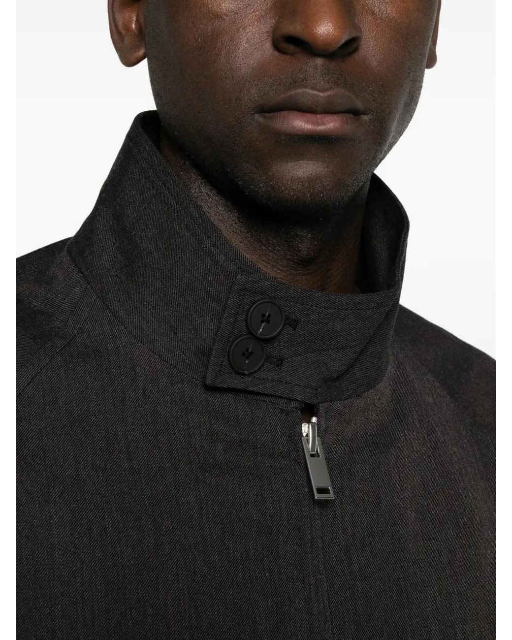 Studio Nicholson Black High-Neck Zip-Up Jacket for men