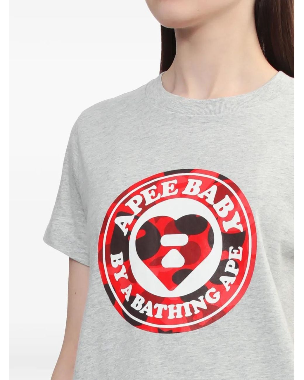 A Bathing Ape White Camo Heart Logo T-Shirt