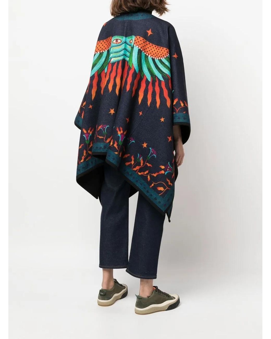 LaDoubleJ Blue Reversible Poncho