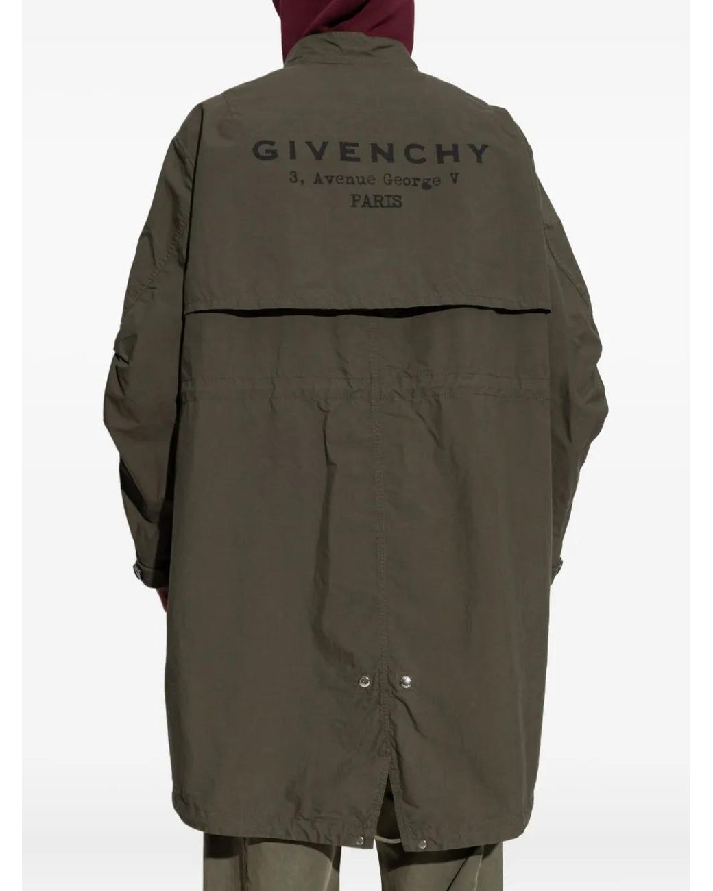 Givenchy Green Logo-print Parka Coat for men