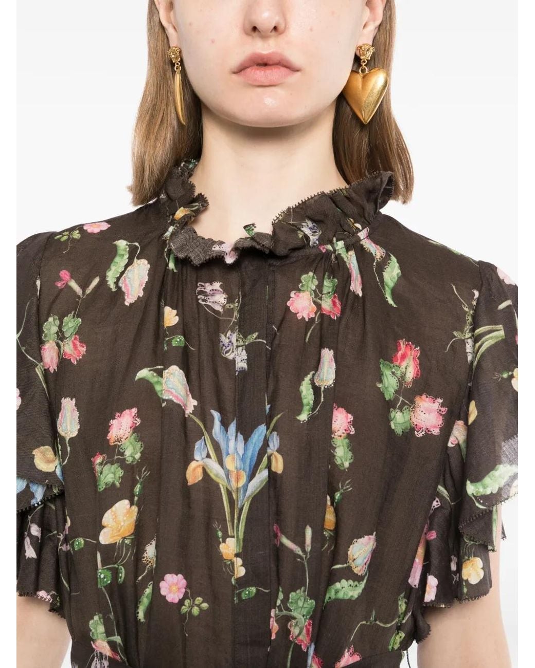 Cynthia Rowley Black Floral-Print Maxi Dress