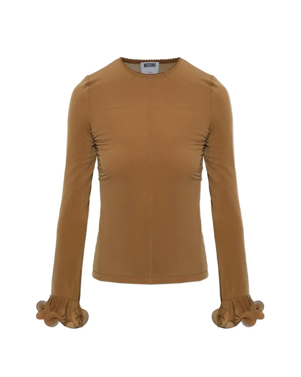 Moschino Brown Top With Decoratively Finished Sleeves