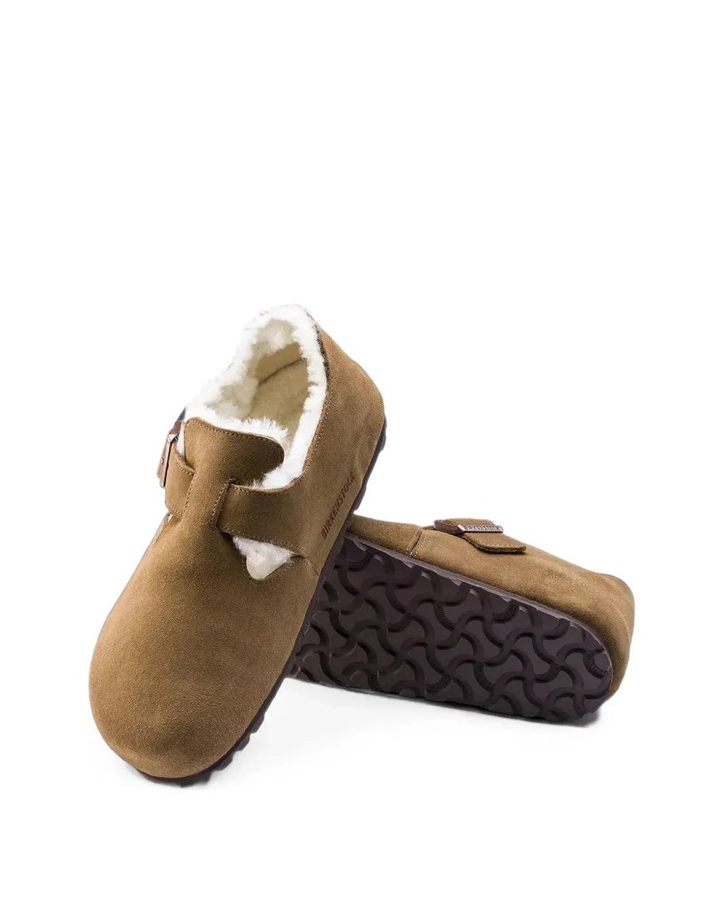 Birkenstock Brown London Buckle-Fastening Shearling Shoes