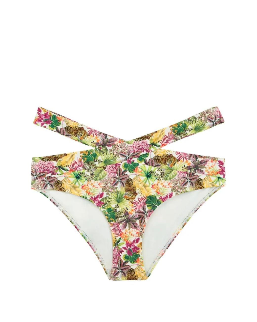 Aubade White Exotic Fever Tropical-Print Bikini Bottoms