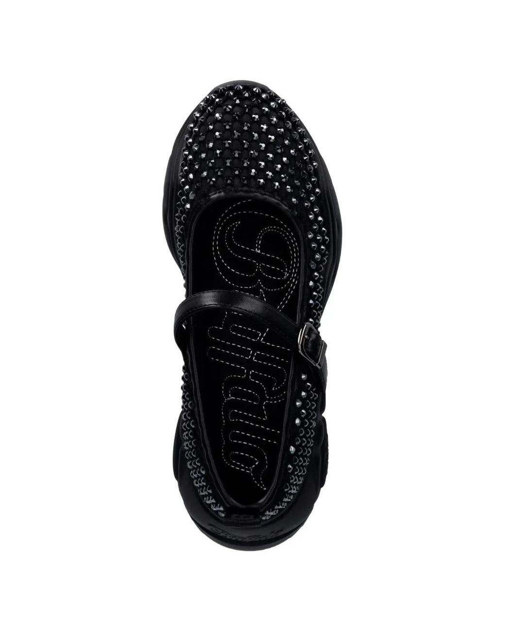 Buffalo Black Binary Ballerina Glam Crystal-Embellished Ballet Flats
