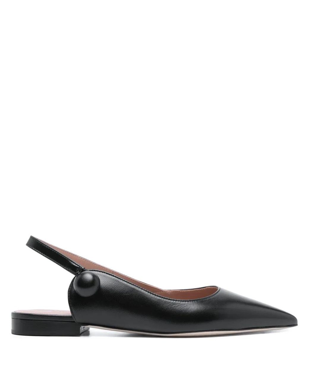 Malone Souliers Black Leather Slingback Pumps