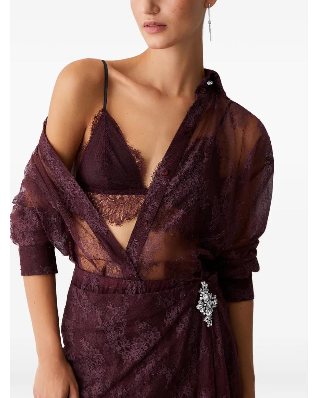 Liu Jo Purple Chantilly Lace Bralette