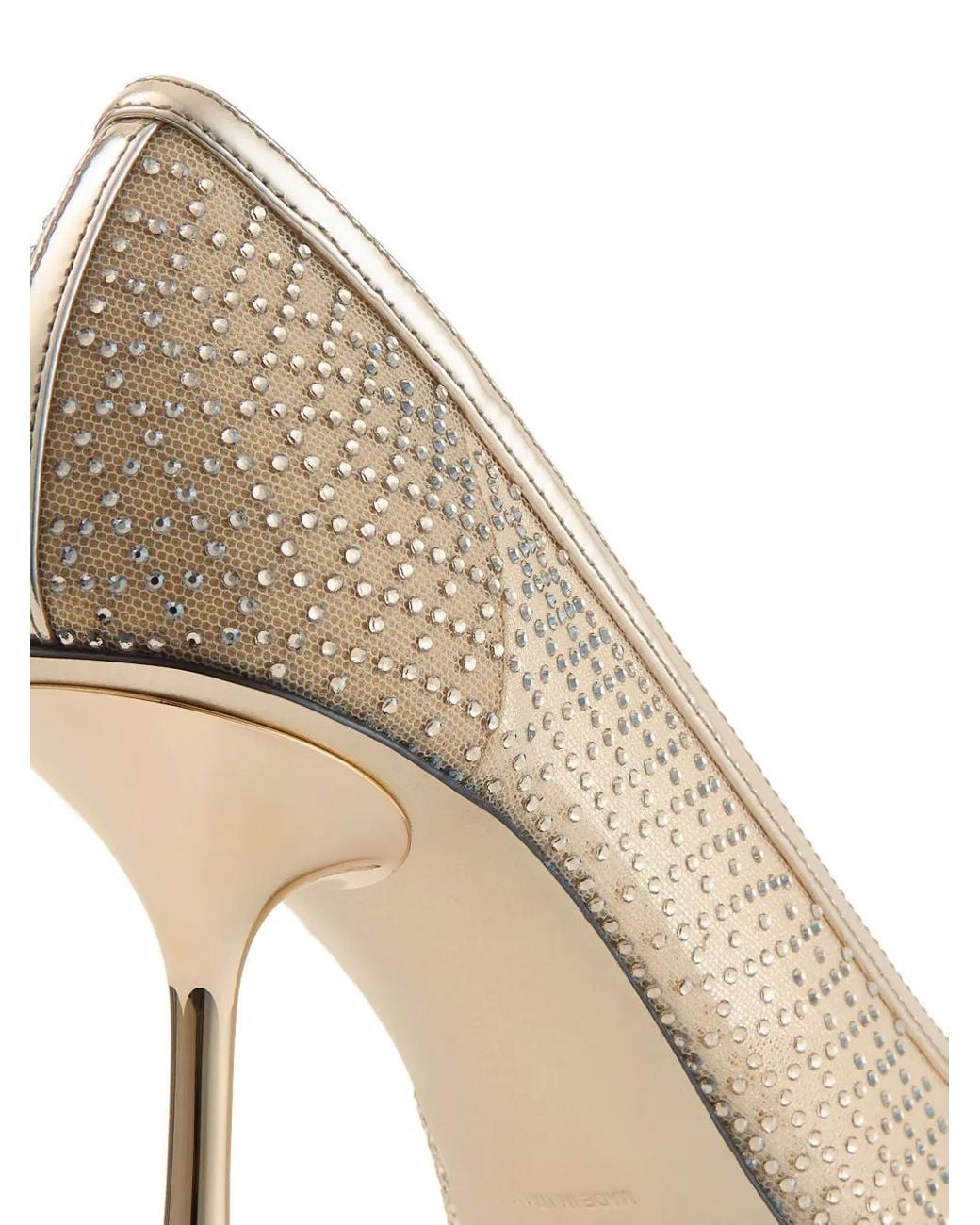 Jimmy Choo Natural Ixia 80 Embellished Mesh Pumps