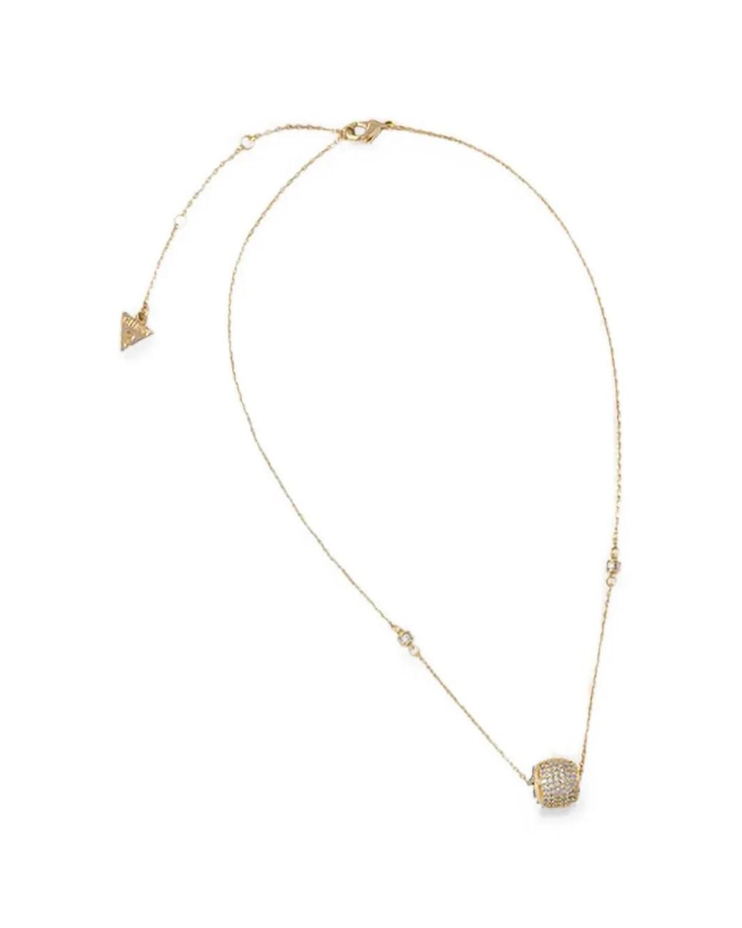 Guess White Essenza Crystal-Embellished Necklace