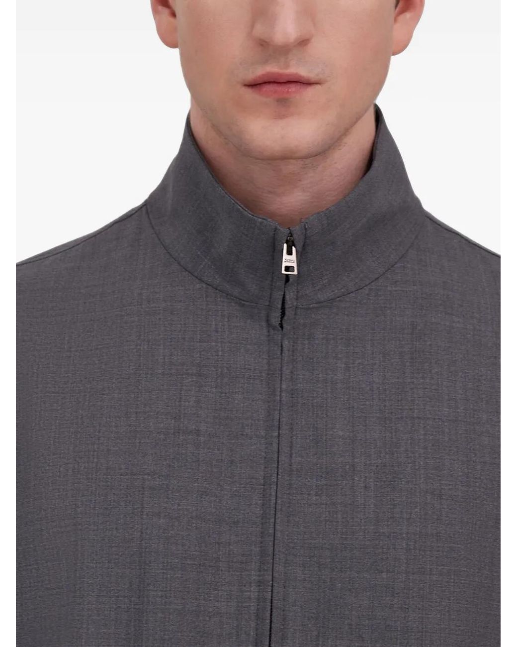 Herno Gray Stretch-Wool Lightweight Jacket for men