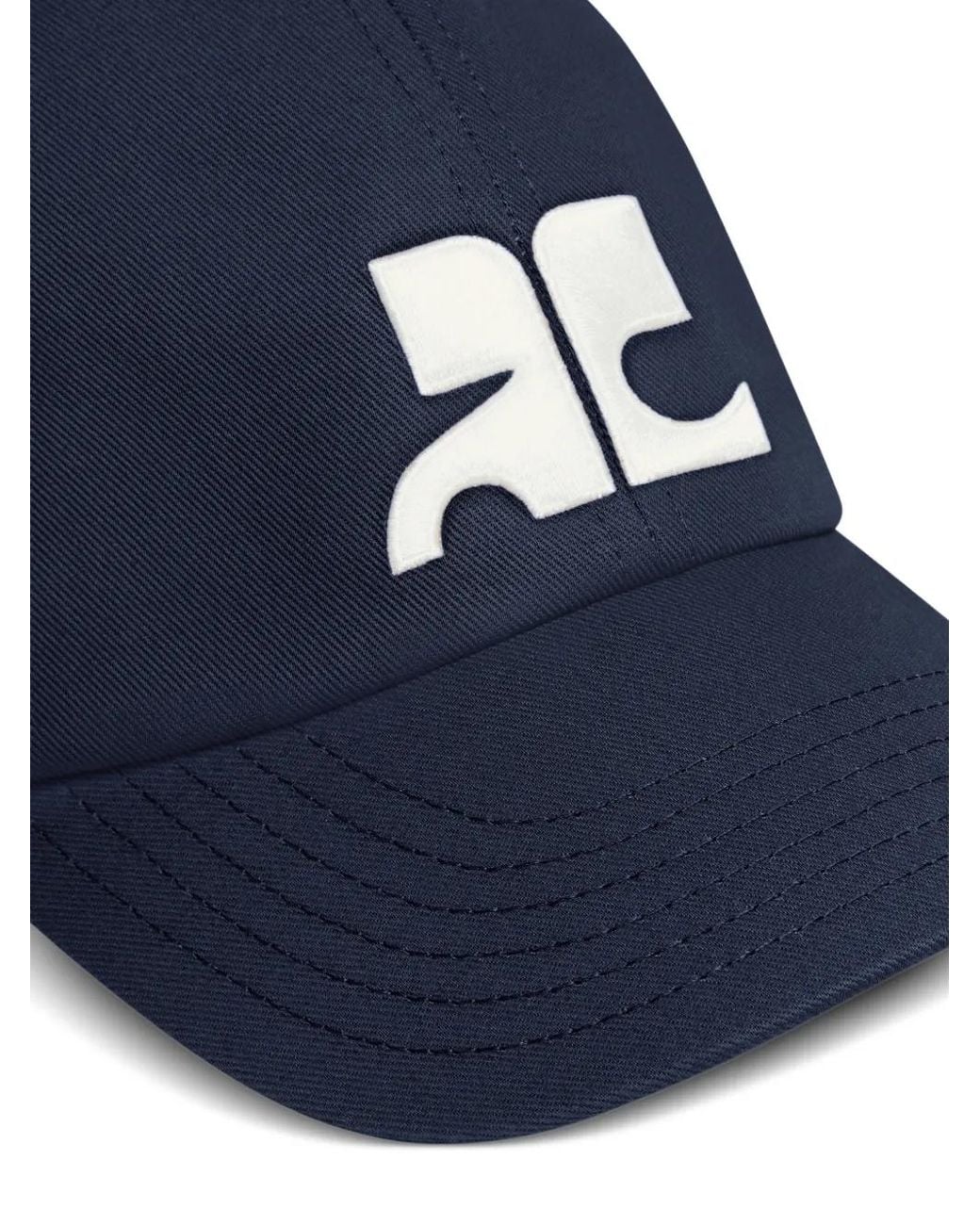 Courreges Blue Ac Logo Cotton Cap