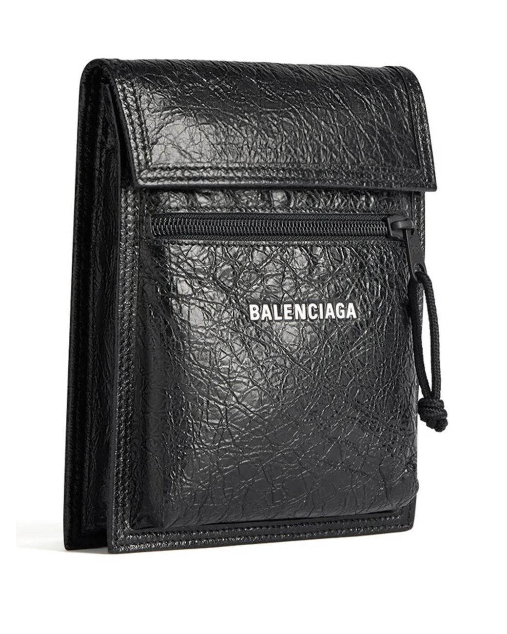 Balenciaga Black Explorer Pouch With Strap Small